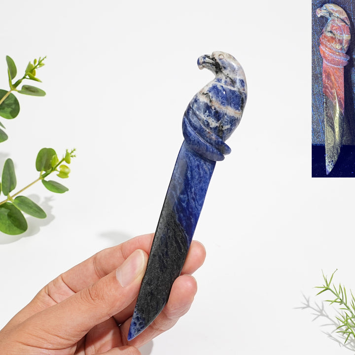 Natural Crystal Parrot Dagger Carving