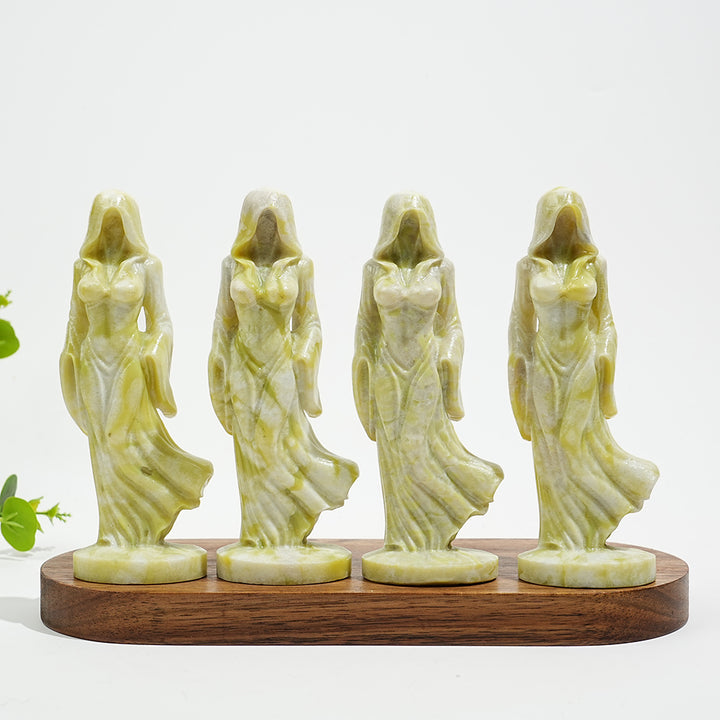 Natural Crystal Ghost Lady Carving