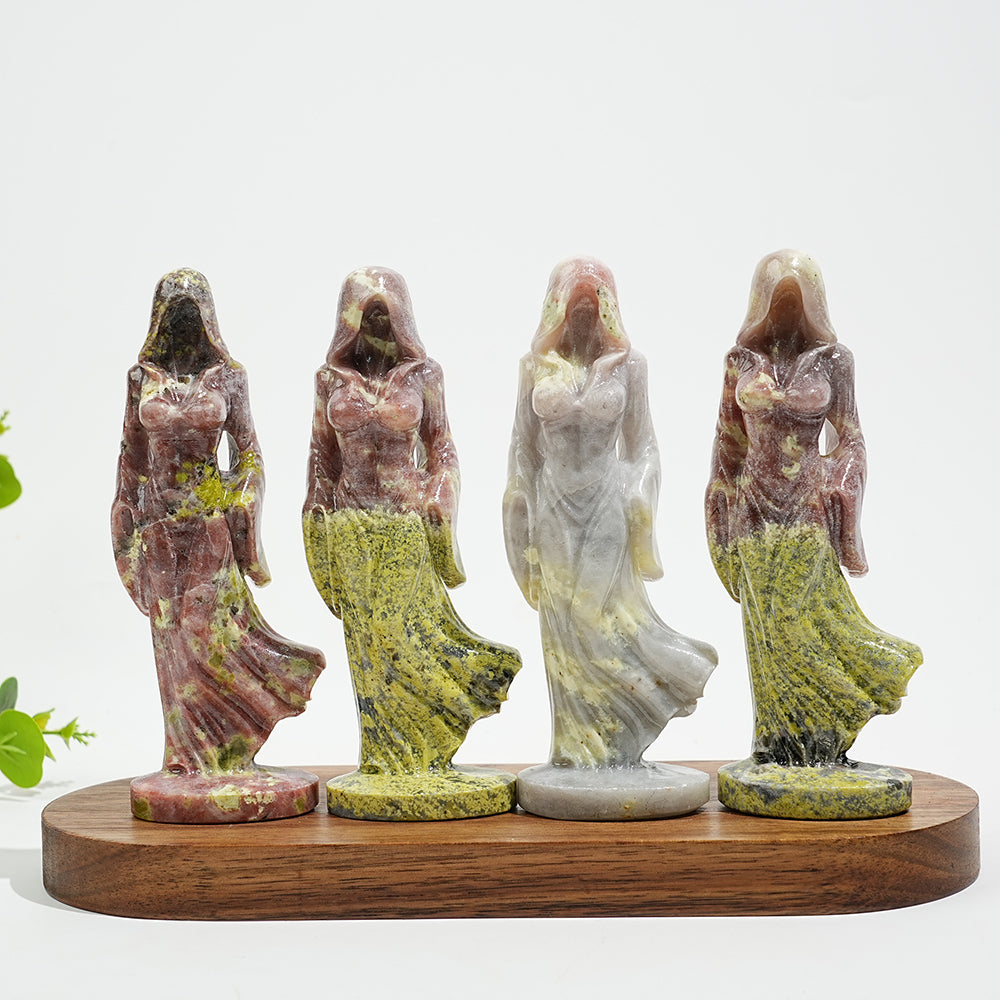 Natural Crystal Ghost Lady Carving