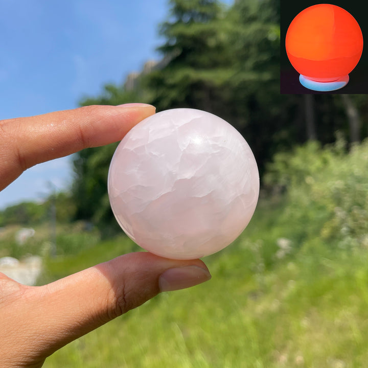 Natural Crystal Rounded Pink Calcite Sphere