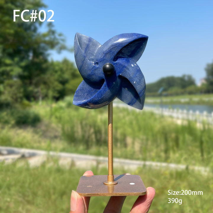 Unique,A Slightly Imperfect Natural Crystal Rotatable Wind Mill