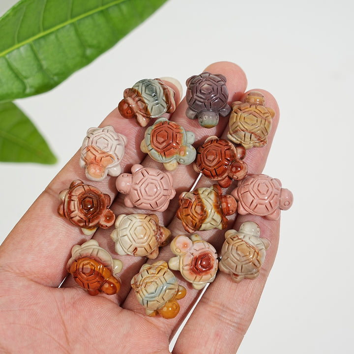 Natural Crystal Alashan Agate Turtle Carving