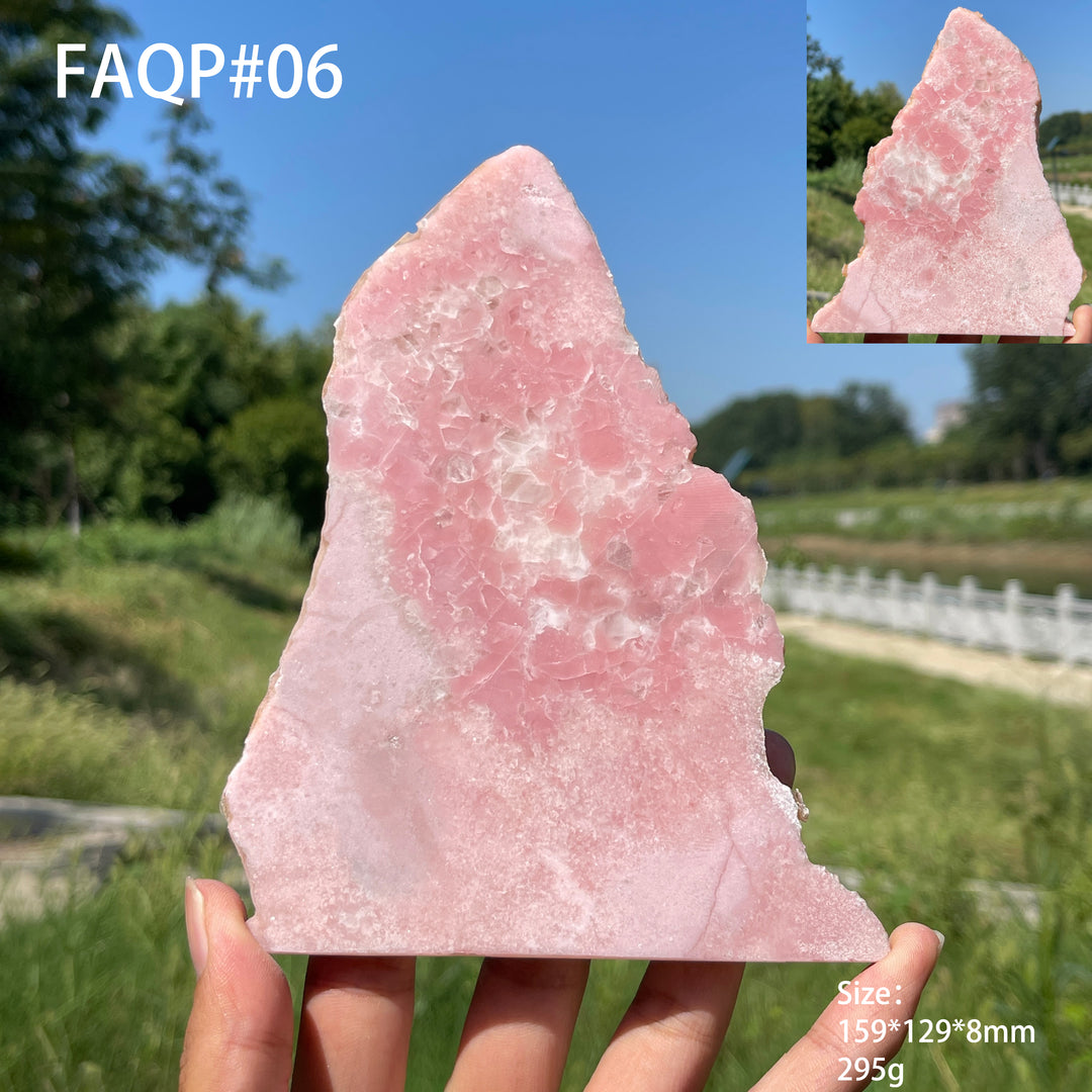 Unique,Natural Crystal Pink Opal Slice