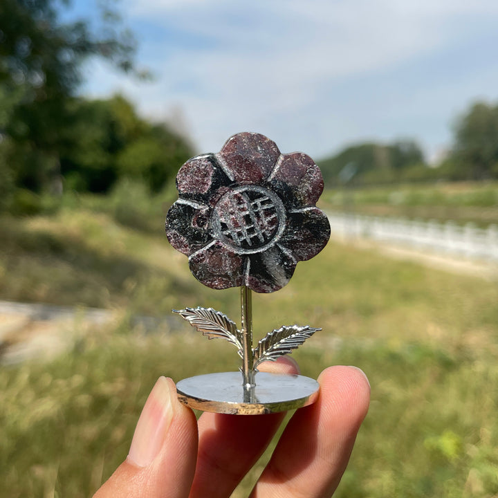 Natural Crystal Sun Flower Ornament