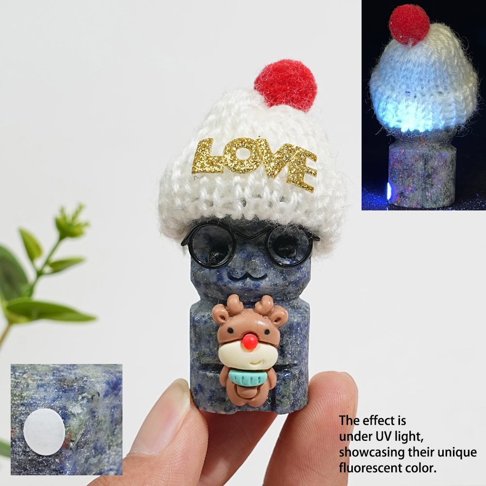 A Slightly Imperfect Natural Crystal Cute Groot With Hat