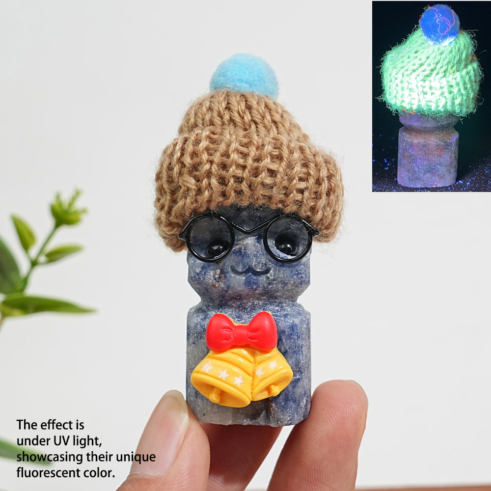 A Slightly Imperfect Natural Crystal Cute Groot With Hat