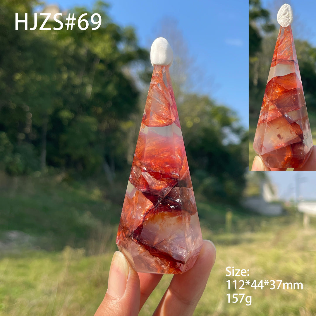 Unique,Natural Crystal Fire Quartz Diamond Tower