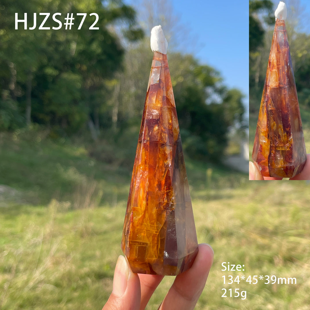 Unique,Natural Crystal Fire Quartz Diamond Tower