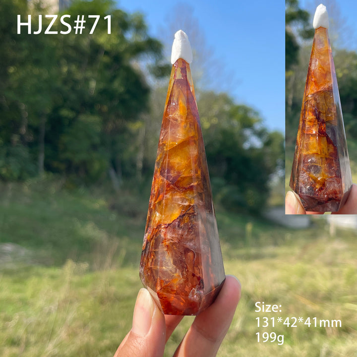 Unique,Natural Crystal Fire Quartz Diamond Tower