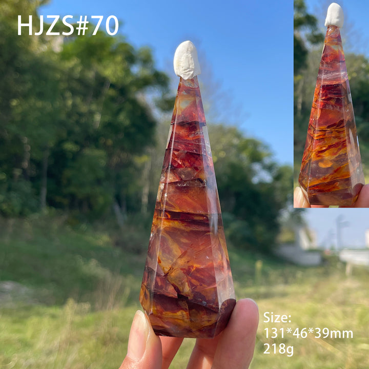 Unique,Natural Crystal Fire Quartz Diamond Tower