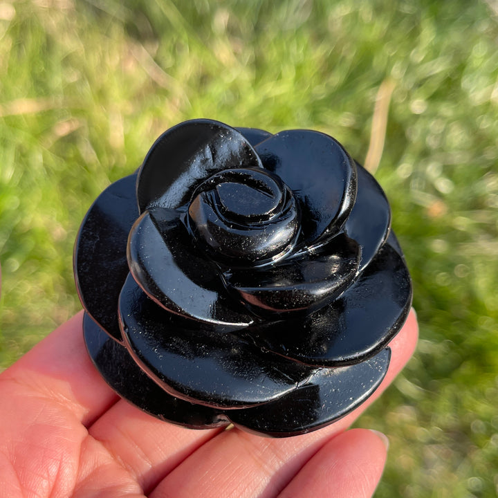 Natural Full-Bloom Rose Flower Carving