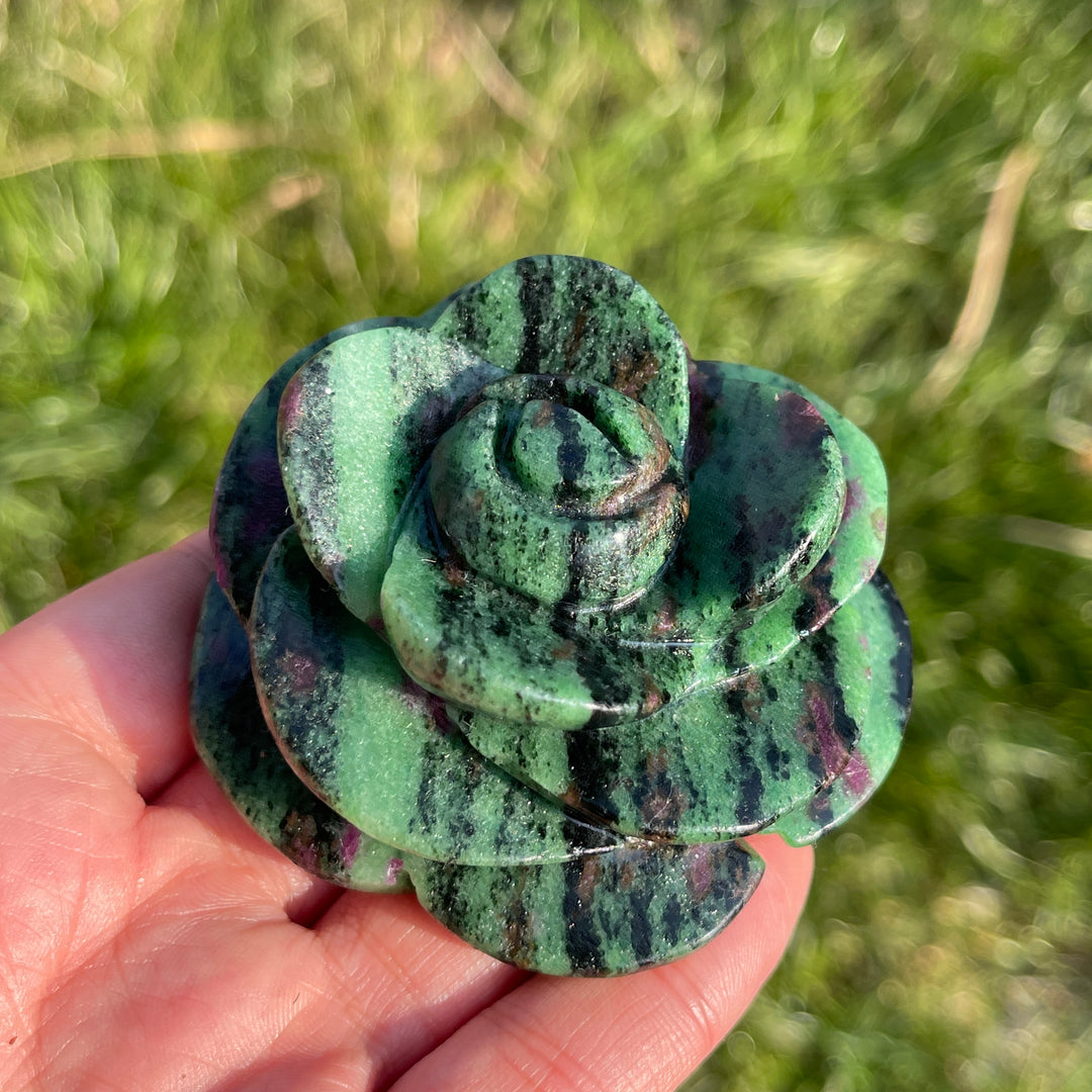 Natural Full-Bloom Rose Flower Carving