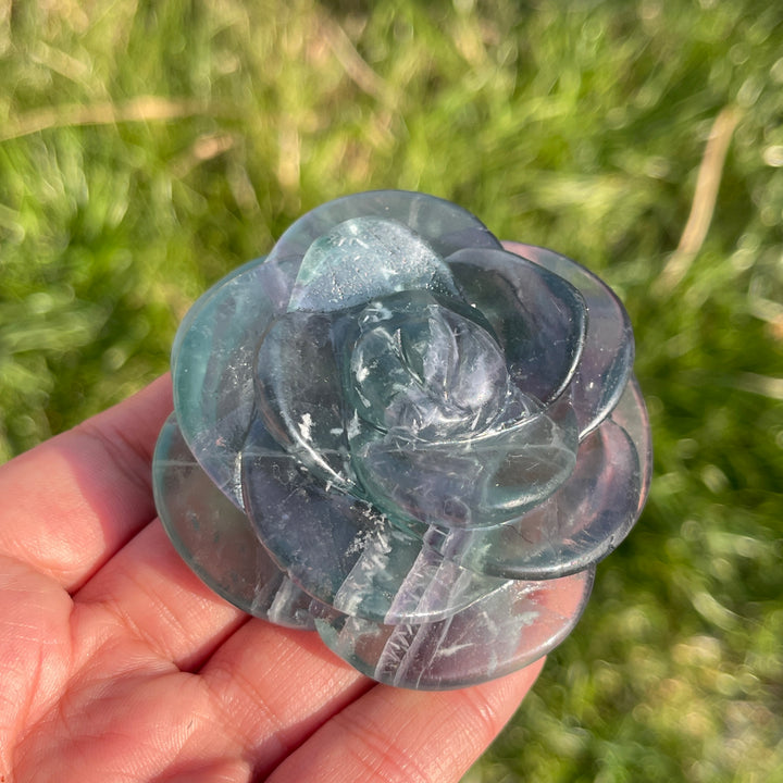 Natural Full-Bloom Rose Flower Carving