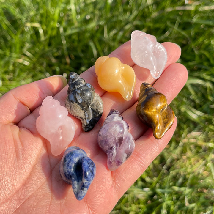 Natural Crystal Mini Conch Carving