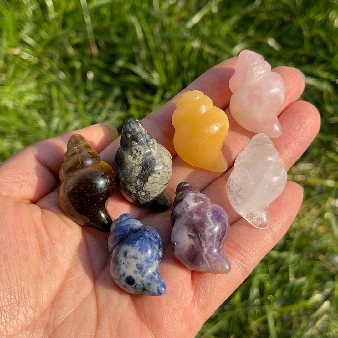 Natural Crystal Mini Conch Carving