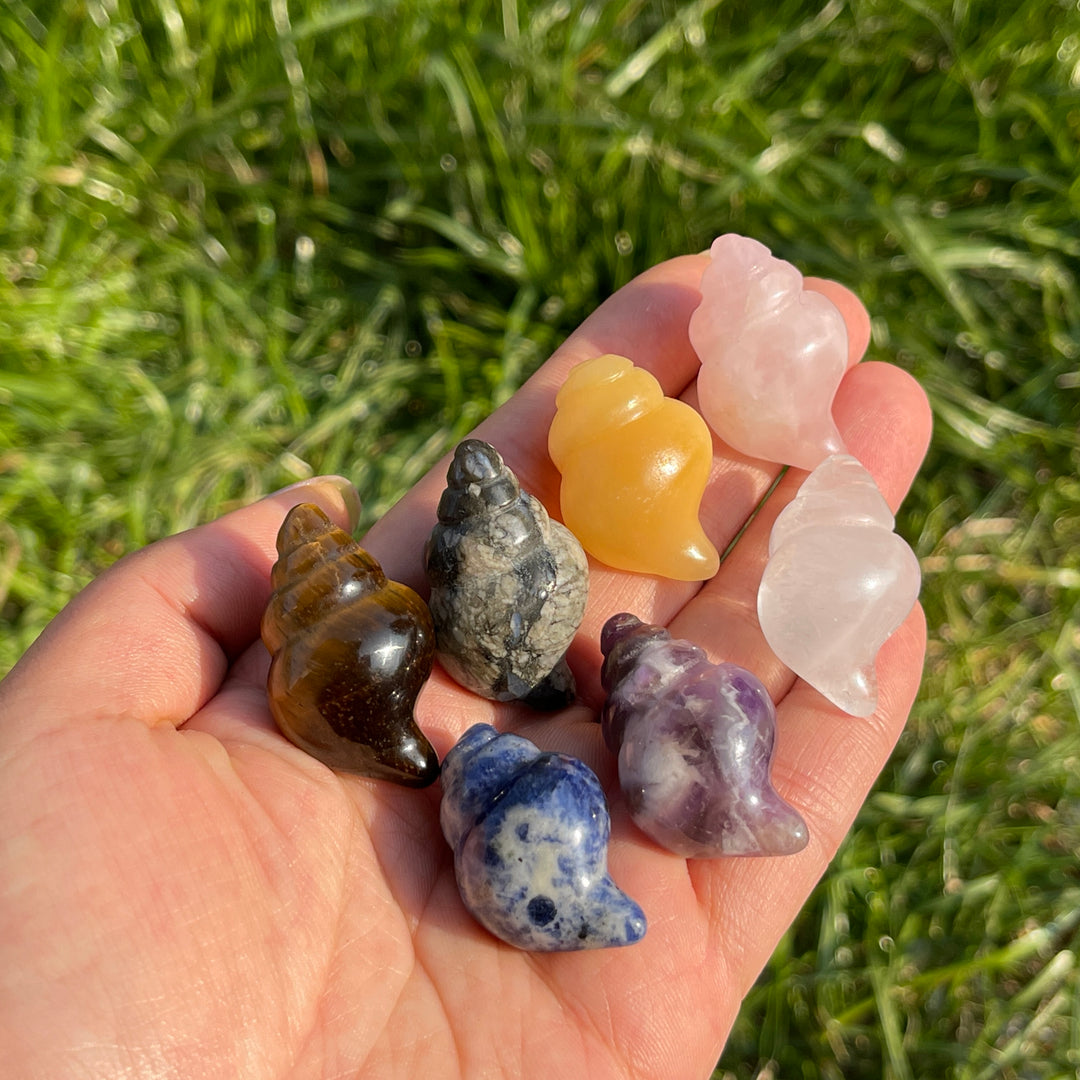 Natural Crystal Mini Conch Carving
