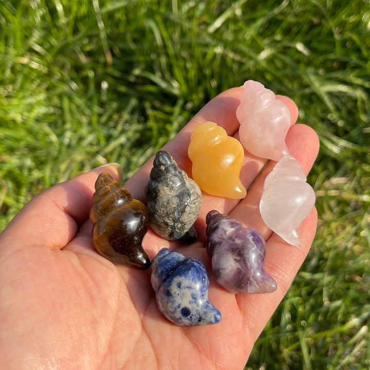 Natural Crystal Mini Conch Carving