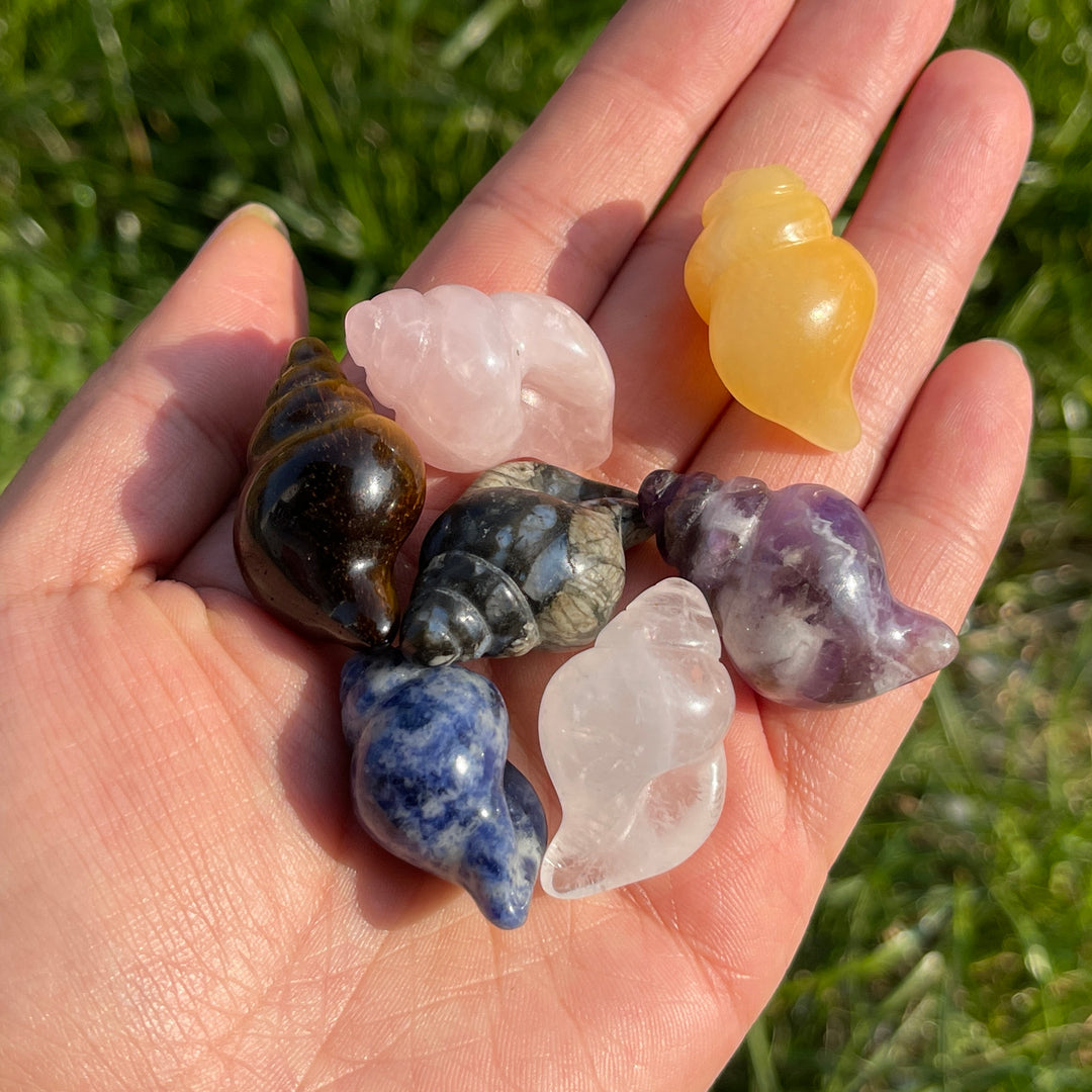 Natural Crystal Mini Conch Carving