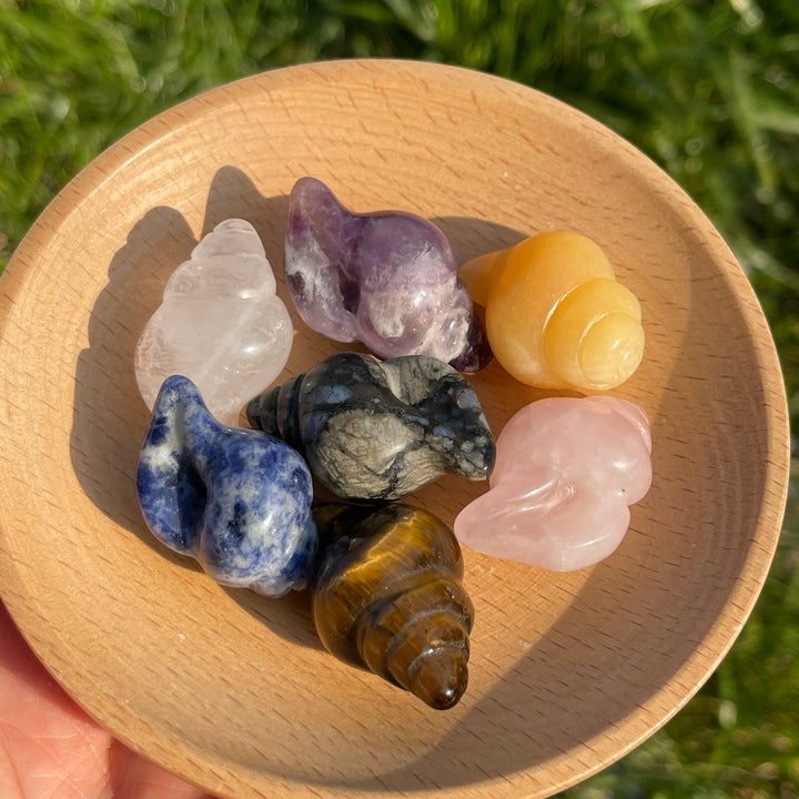 Natural Crystal Mini Conch Carving
