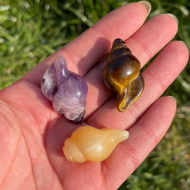 Natural Crystal Mini Conch Carving