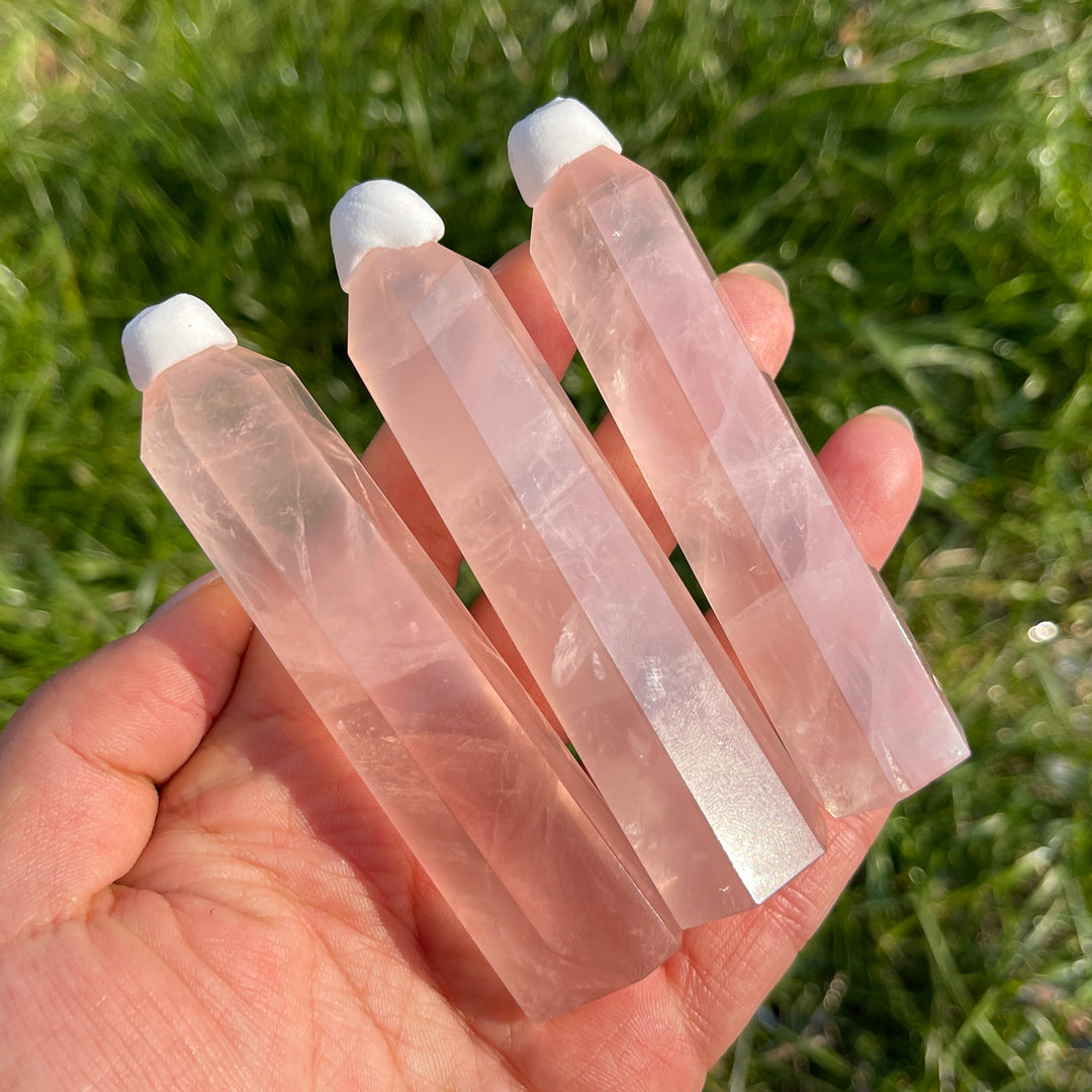 Natural Crystal Rose Quartz Point