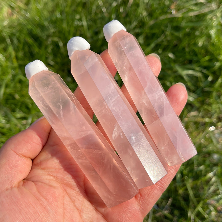 Natural Crystal Rose Quartz Point