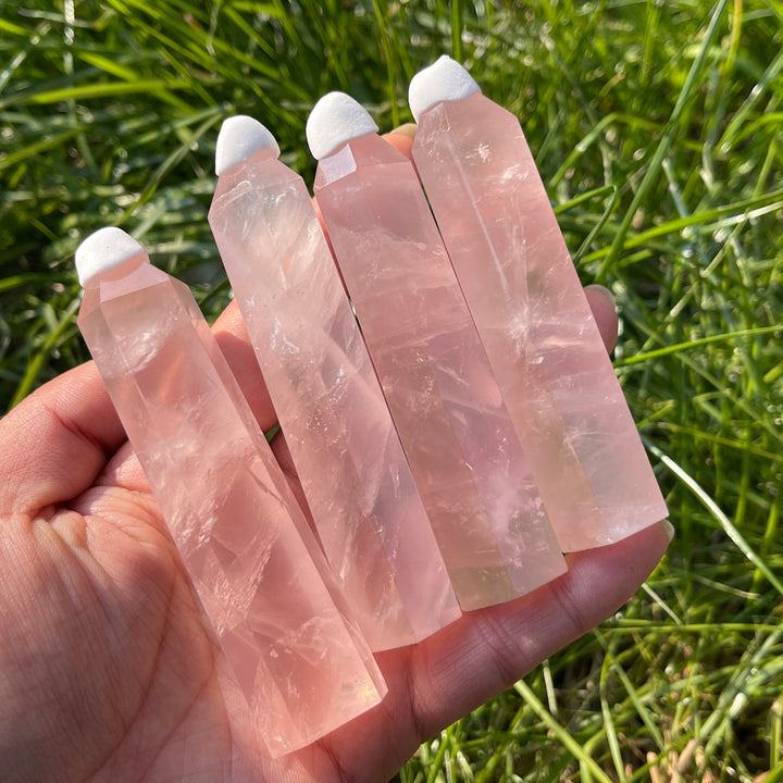 Natural Crystal Rose Quartz Point