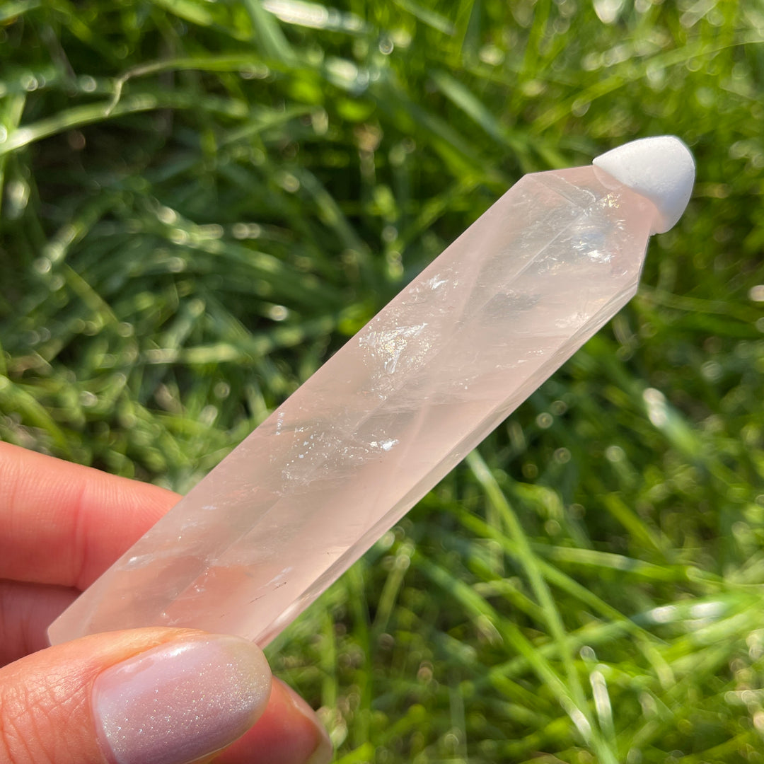 Natural Crystal Rose Quartz Point