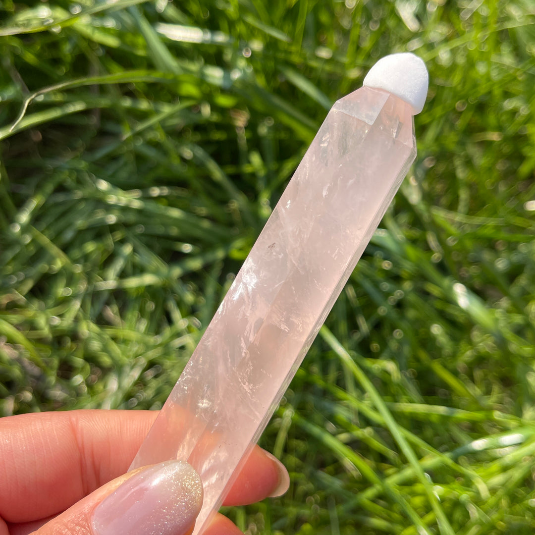 Natural Crystal Rose Quartz Point