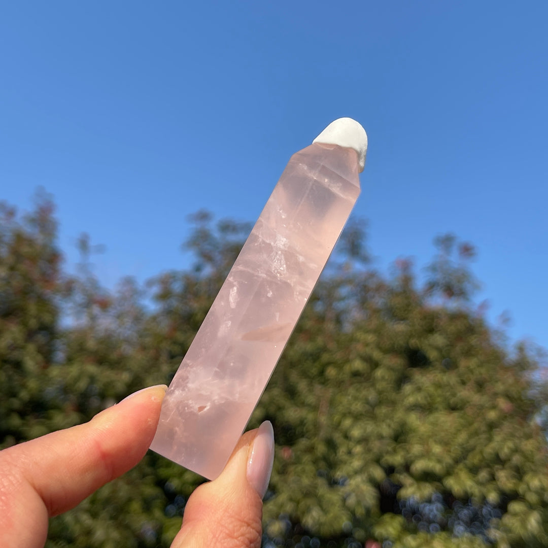 Natural Crystal Rose Quartz Point