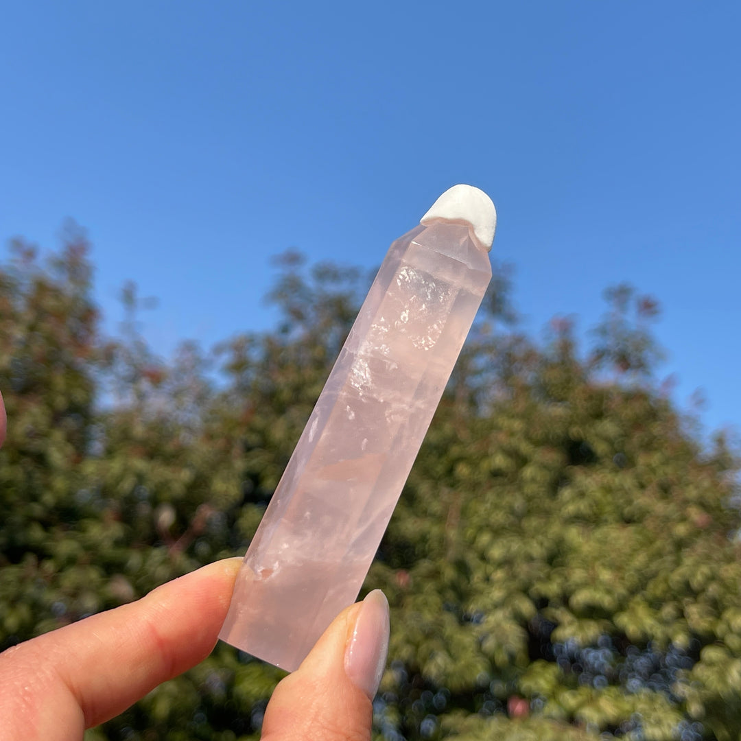 Natural Crystal Rose Quartz Point