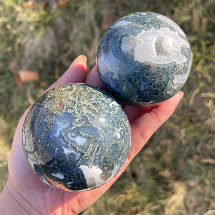 Natural Moss Agate Sphere