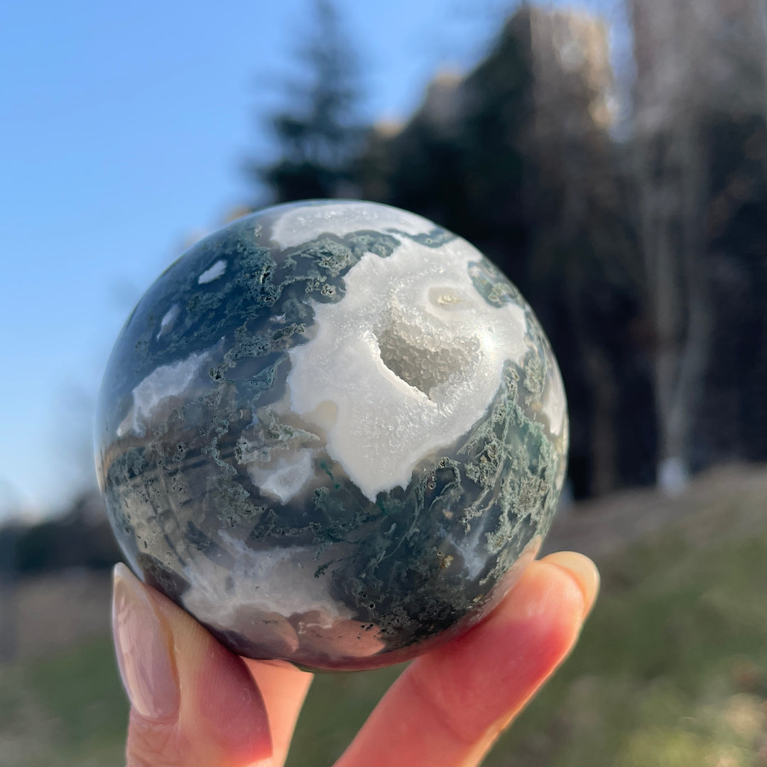 Natural Moss Agate Sphere
