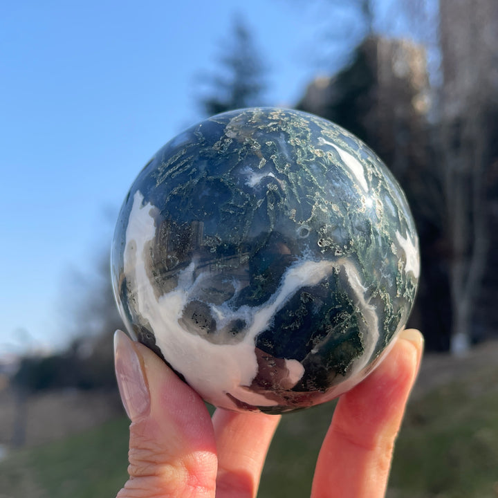 Natural Moss Agate Sphere