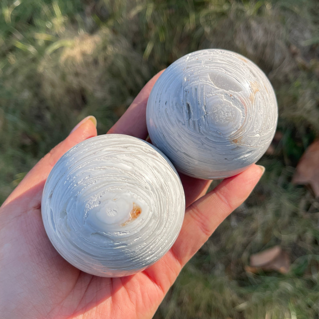 Natural White Mexican Agate Sphere