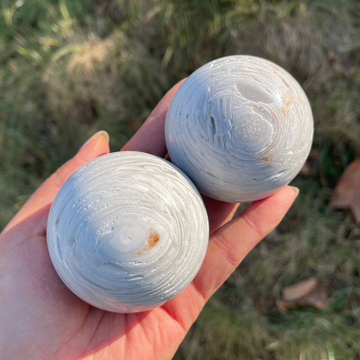 Natural White Mexican Agate Sphere