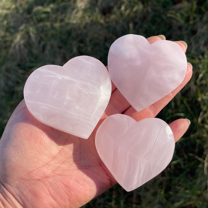Natural Crystal Carving Pink Calcite Heart