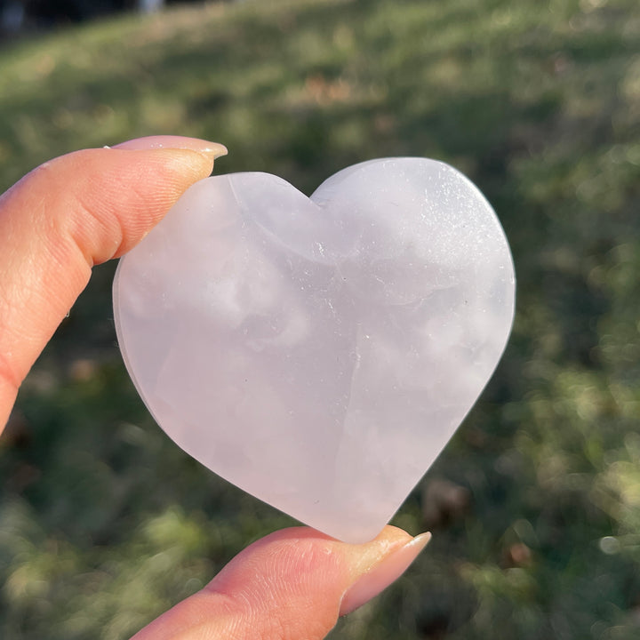Natural Crystal Carving Pink Calcite Heart
