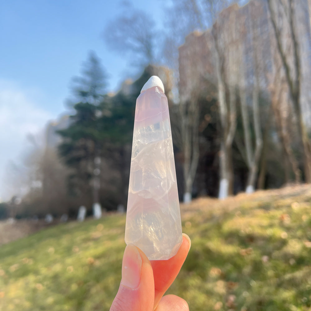 Natural Crystal Lavender Fluorite Obelisk Point