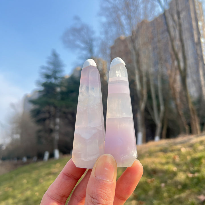Natural Crystal Lavender Fluorite Obelisk Point