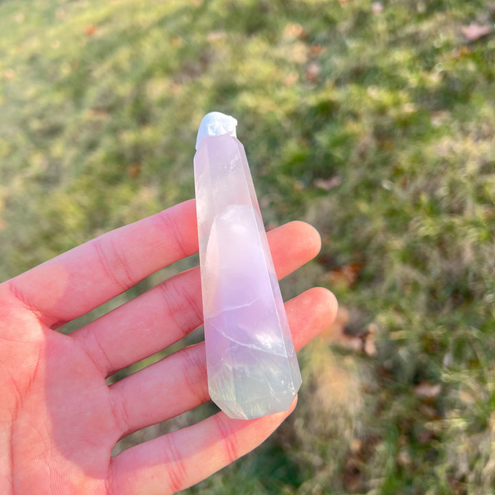 Natural Crystal Lavender Fluorite Obelisk Point