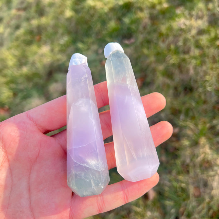 Natural Crystal Lavender Fluorite Obelisk Point