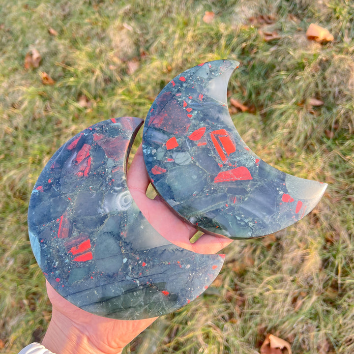 Unique,Natural Crystal African Bloodstone Moon