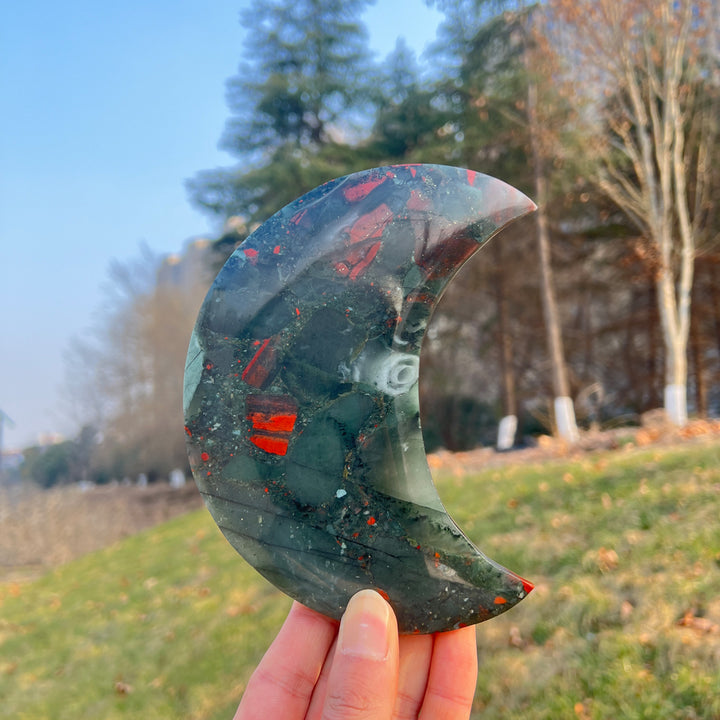 Unique,Natural Crystal African Bloodstone Moon