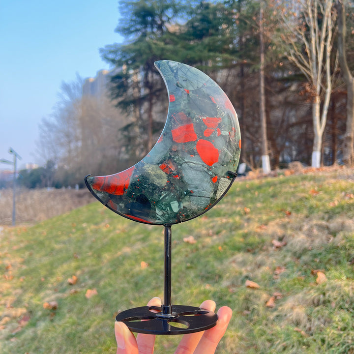 Unique,Natural Crystal African Bloodstone Moon
