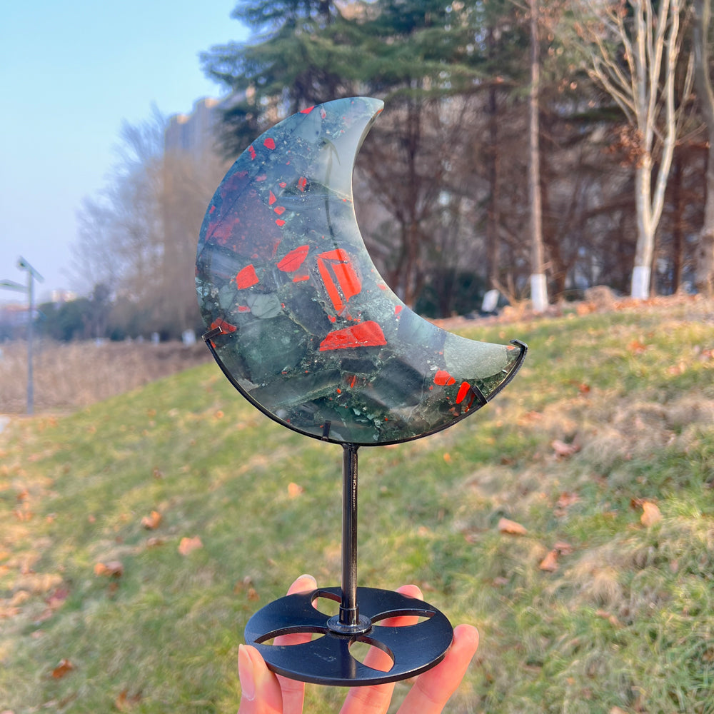 Unique,Natural Crystal African Bloodstone Moon