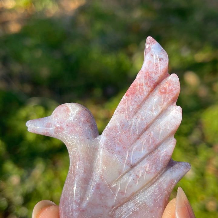 Natural Crystal Carving Ocean Jasper Swan