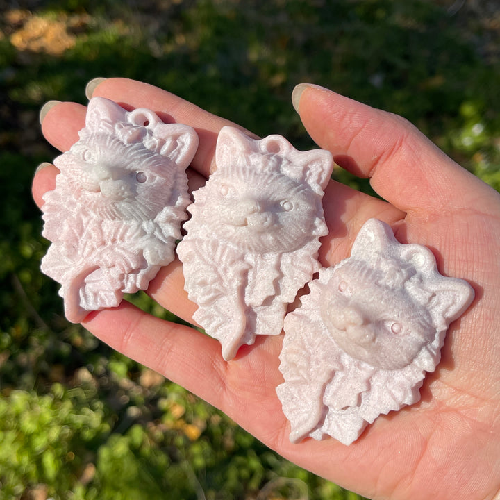 Natural Crystal Carving Lion Pendant