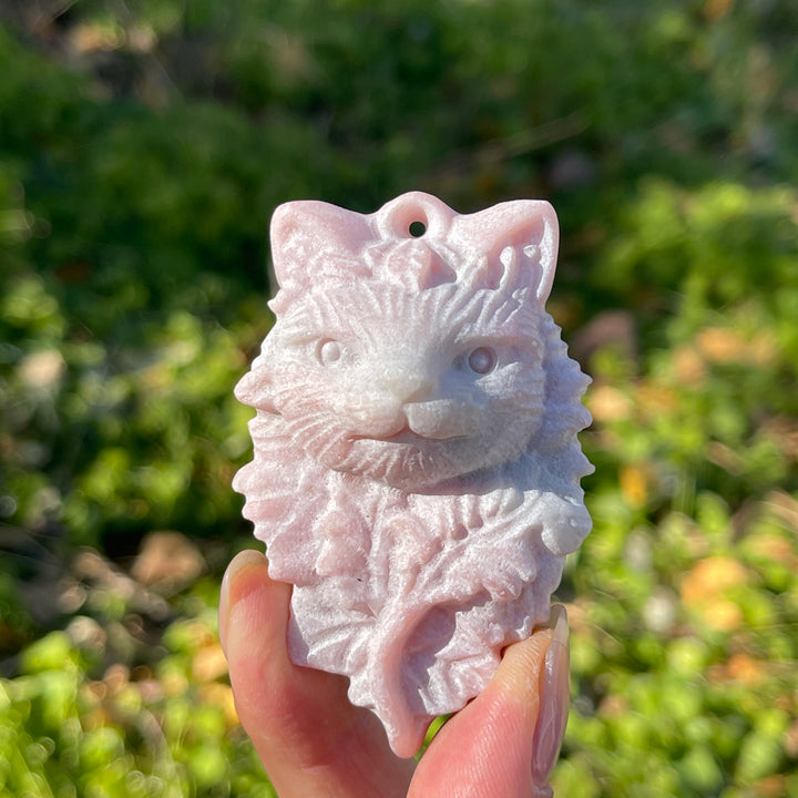 Natural Crystal Carving Lion Pendant