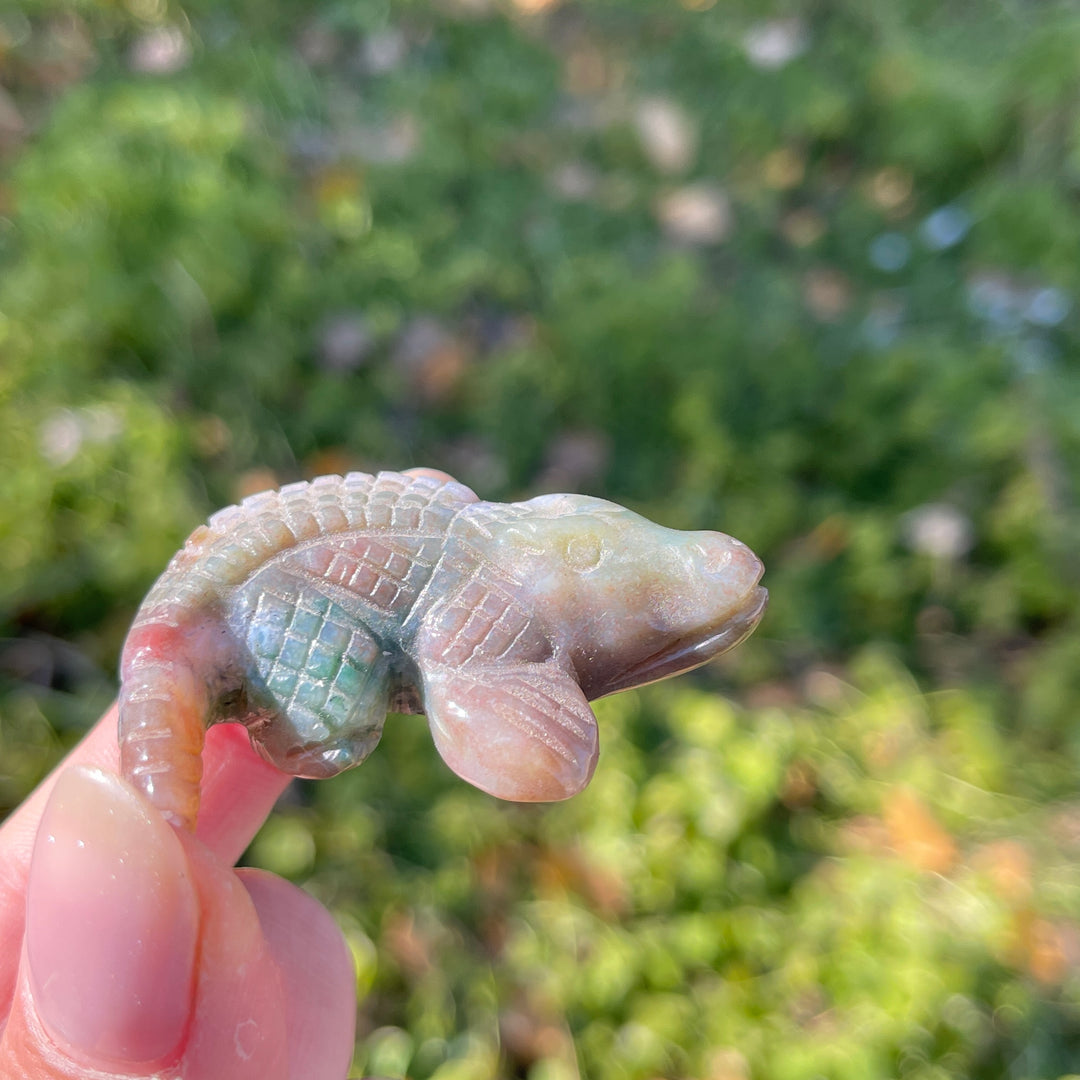 Natural Crystal Carving Crocodile